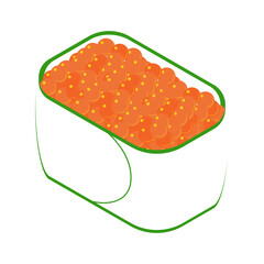roe sushi isometric illustration