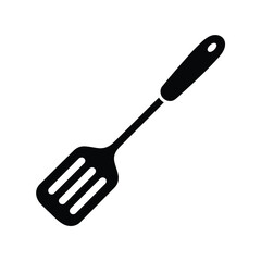 Black and White Spatula Icon for Cooking and Kitchen Illustration