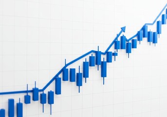 Upward Trend Illustration Showing Financial Growth in Blue and White