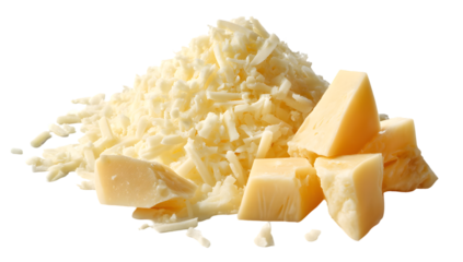 Cheese chunks and shreds food preparation ingredient
