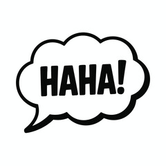 Bold Black Haha Speech Bubble Graphic Illustration