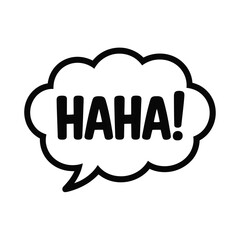 Bold Black Haha Speech Bubble Graphic Illustration