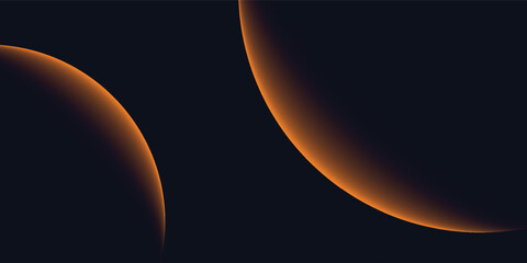 Navy blue abstract background with halftone golden lines delicate pattern. Small light spot box. Curve line, cosmic galaxy space. Festive BG for social media, birthday party invitation.