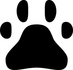 Simple black paw print dog cat animal footprint track trace wildlife pet