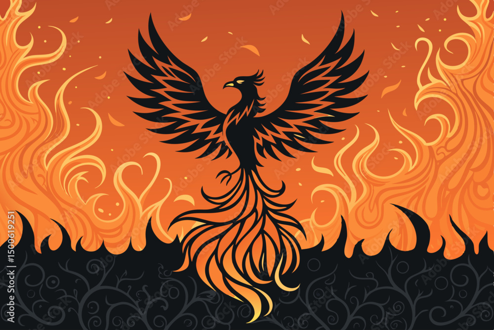 Aufkleber create a vibrant vector background featuring abstract bold orange flames, ideal for fiery designs. h
