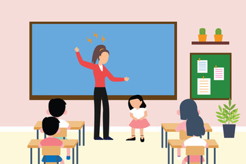 Teacher Scolding a Student