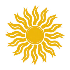 Naklejka premium Stylized golden sun design isolated on transparent background