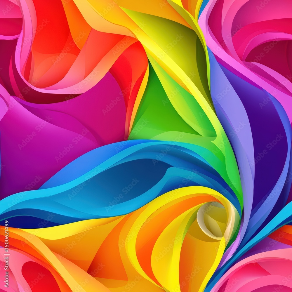 Poster abstract colorful ribbon swirls with dynamic movement for modern art prints and vibrant backgrounds 