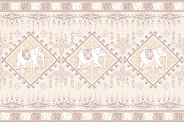 Obraz premium popular elephant pattern in asian style this elephant graphic is fashionable in thailand india and south east asia and this elephant and baby elephant can be for textile industry and any package