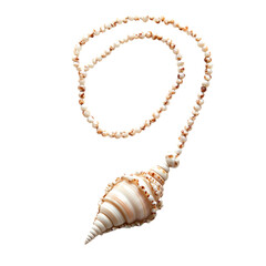 Elegant Bohemian Shell Necklace with a Refined Arra Isolated on Transparent Background