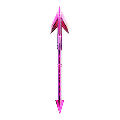 Futuristic Arrow with Digital Accents in Neon Fuchs Isolated on Transparent Background