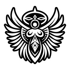 A solid style icon of angelic symbol