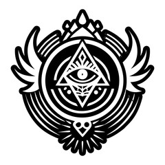 A filled style icon of angelic symbol