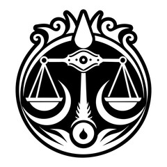 A solid style icon of balance symbol