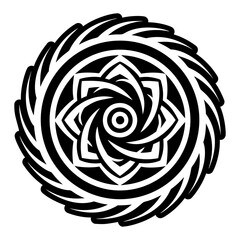 A glyph style icon of vortex tattoo