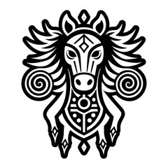 A filled style icon of eternal horse symbol