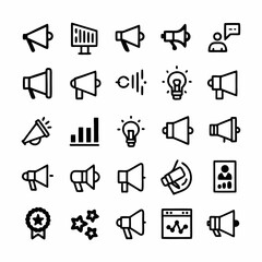 Create a bold vector graphic depicting a stylized marketing and promotional campaign.  Include vibrant colors and strong lines.