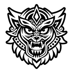 A solid style icon of animal head symbol