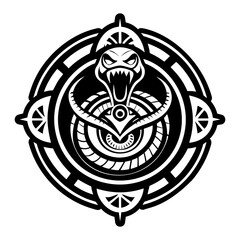 A solid style icon of serpent head tattoo