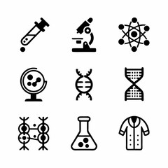 Create a bold vector illustration of a medical research and development symbol;  emphasize strong lines and impactful design.