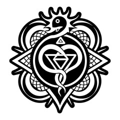 A glyph style icon of snake symbol