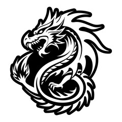 A solid style icon of dragon roar tattoo