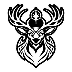 A filled style icon of stag tattoo