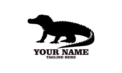 Crocodile vector illustration, crocodiles and alligators silhouette logo design. crocodile silhouette vector style illustration white background