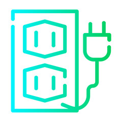 plug and socket Line Gradient Icon