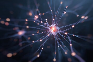 Neural network diagrams visualizing the working of AI algorithms on a digital display.