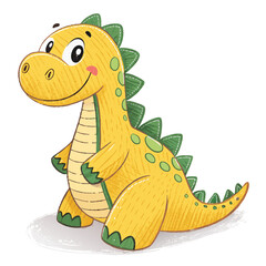 Create a vector illustration of a bold, outlined plush dinosaur toy, emphasizing thick, impactful strokes.  Include detailed stitching.