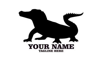 Crocodile vector illustration, crocodiles and alligators silhouette logo design. crocodile silhouette vector style illustration white background