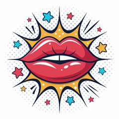 Create a vector illustration of a bold, black stroke outlining a pop art comic style speech bubble or element.  Ensure strong lines and vibrant color palette.