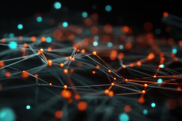 Close-up of an advanced grid network featuring glowing nodes and vibrant digital patterns.