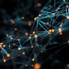 Intricate data network with glowing nodes and complex interwoven connections for enhanced integration.
