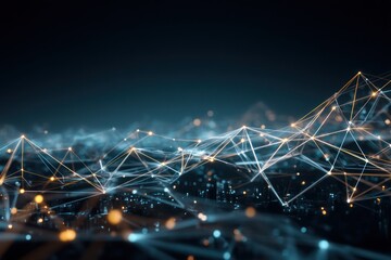 Glowing digital data links spanning across a vast interconnected global network.