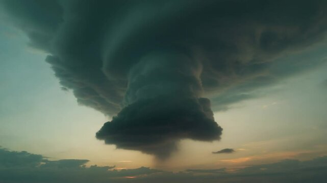 Approaching Storm Cell Creating Dramatic Weather Event
