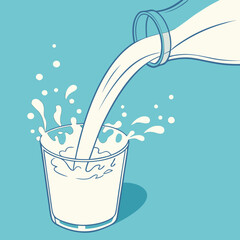 illustration of milk splash