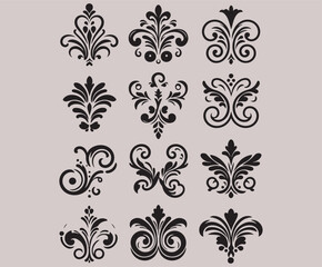 Vintage Floral Vector Elements