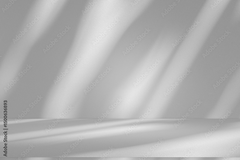 Leinwandbilder wall interior background, studio and backdrops show products.with shadow from window color white and