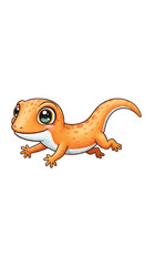 Fototapeta premium Cute Cartoon Gecko Illustration isolated trasparent background, png format