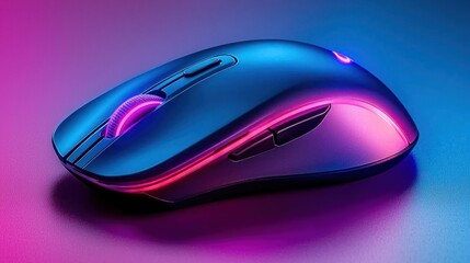 Aesthetic wireless computer mouse with glowing led lights for ergonomic gaming