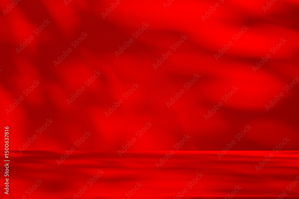 Leinwandbilder wall interior background, studio and backdrops show products.with shadow from window color red backg
