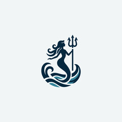 Mermaid trident logo