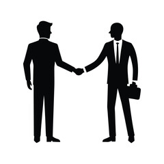 Fototapeta premium business man handshake black vector icon