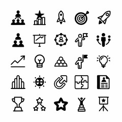 Design a bold, vector icon depicting a startup strategy.  Emphasize clean lines and a strong, impactful visual.