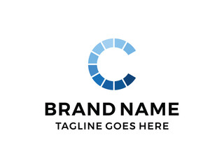 Technology letter C logo design vector, isolated on transparent background