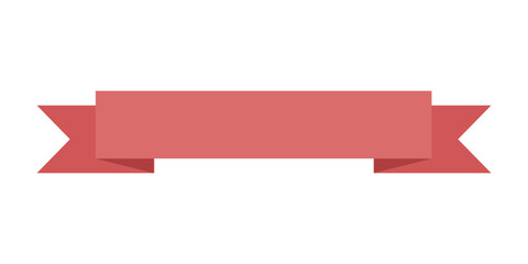 Red Flat Ribbon Banner Design Element for Web and Print