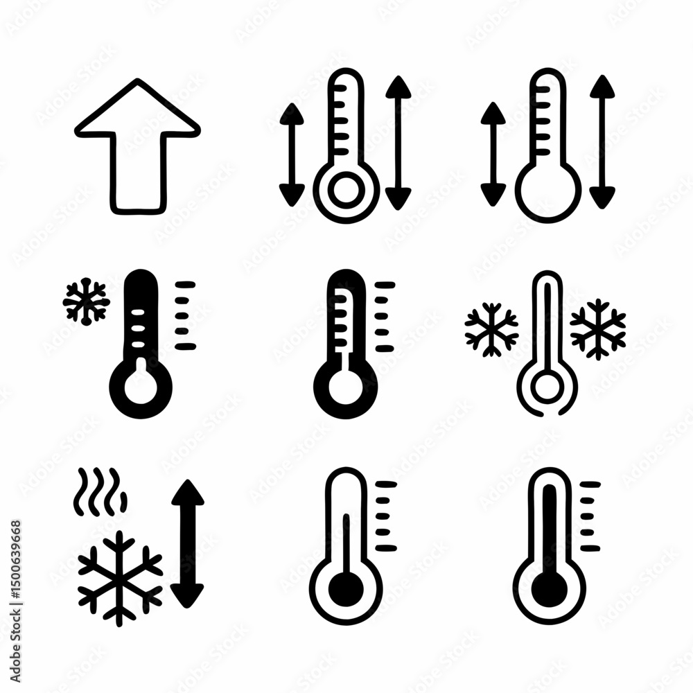 Poster create a bold, vector illustration of a clinical thermometer with a thick stroke, emphasizing its cl