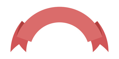 Curved Red Ribbon Banner Elegant Design Element for Websites and Presentations